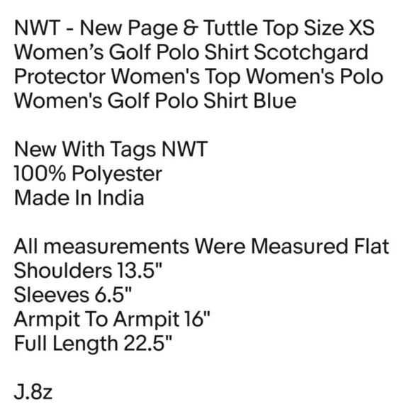NWT - New Page & Tuttle Top Size XS Women’s Golf Polo Shirt Scotchgard Protector - Picture 2 of 6